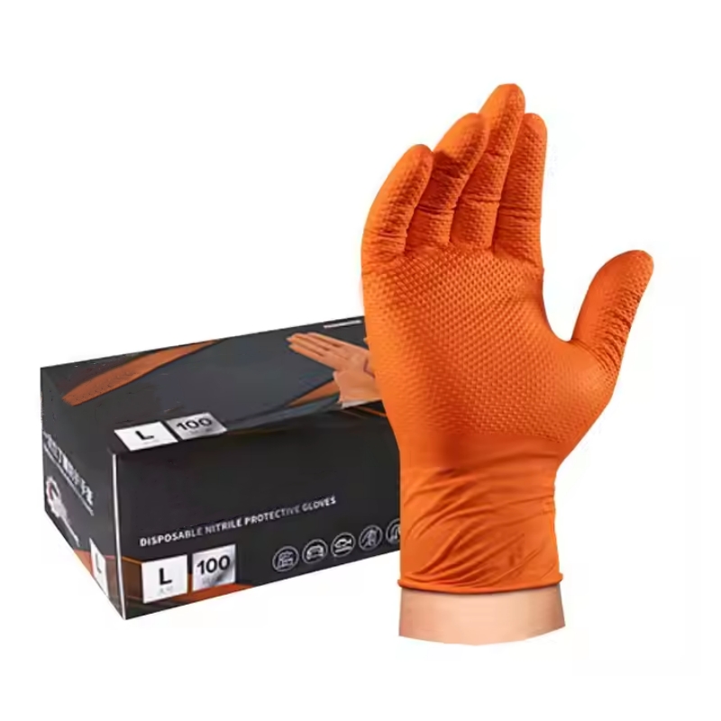 Nitrile Mechanic Glove - Rękawice nitrylowe pomarańczowe, wytrzymałe, przemysłowe, 8