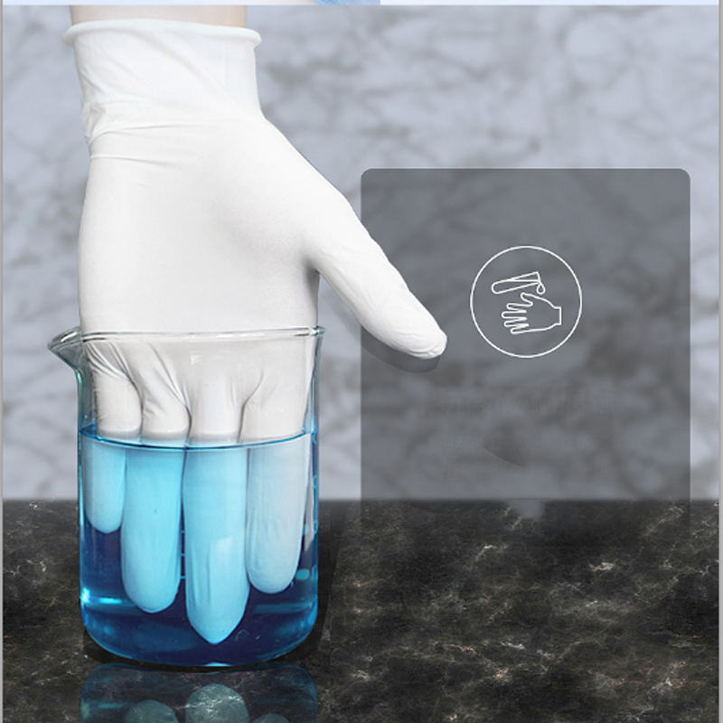 Dish Glove Rubber - Rękawice nitrylowe jednorazowe białe bez lateksu,