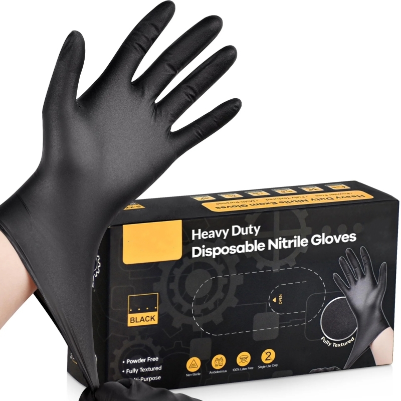 Nitrile Mechanic Glove - 20 szt. Czarne jednorazowe rękawiczki nitrylowe