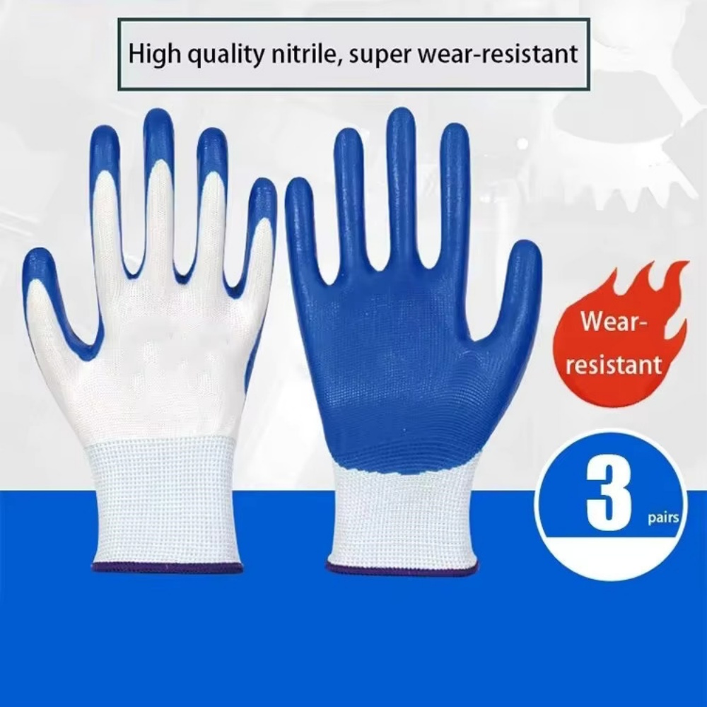 Nitrile Mechanic Glove - 3 pary antypoślizgowych, odpornych na zużycie,