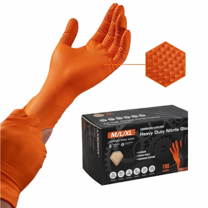 Nitrile Mechanic Glove - Rękawice nitrylowe pomarańczowe, wytrzymałe, 8 mil,