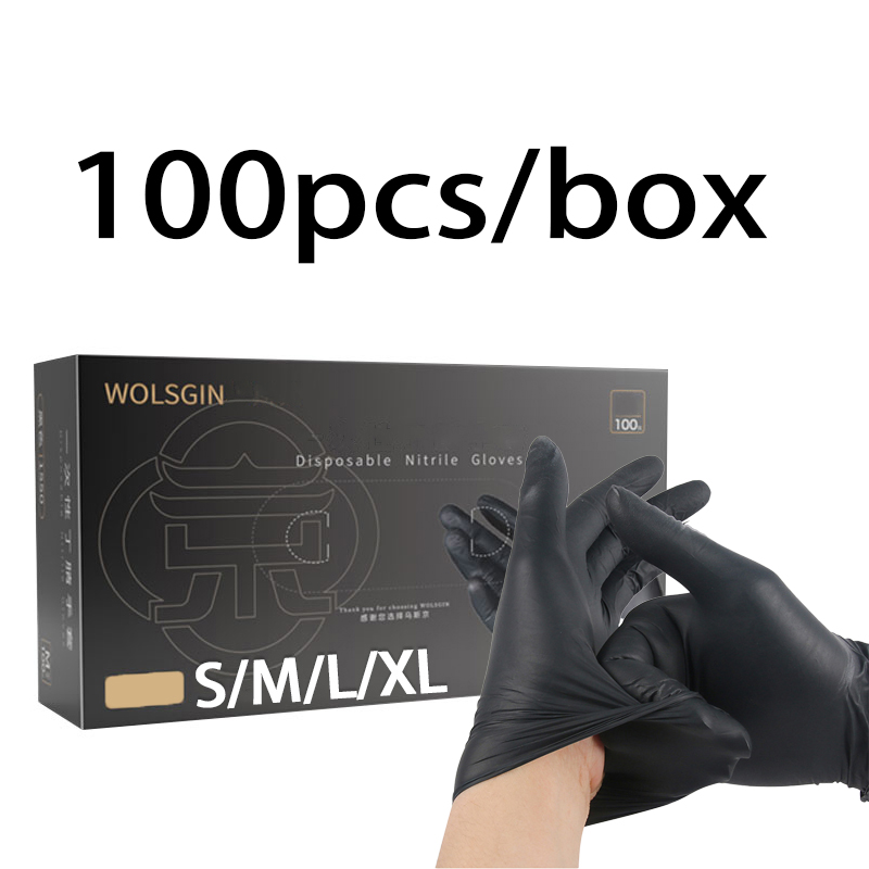 Rubber Glove Cleaning - 20/50/100/200 szt. Czarne Jednorazowe Rękawice Nitrylowe,
