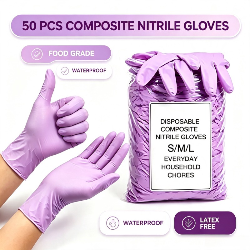Exam Glove Nitrile - 50 SZT. Jednorazowe rękawiczki nitrilowe fioletowo-liliowe,