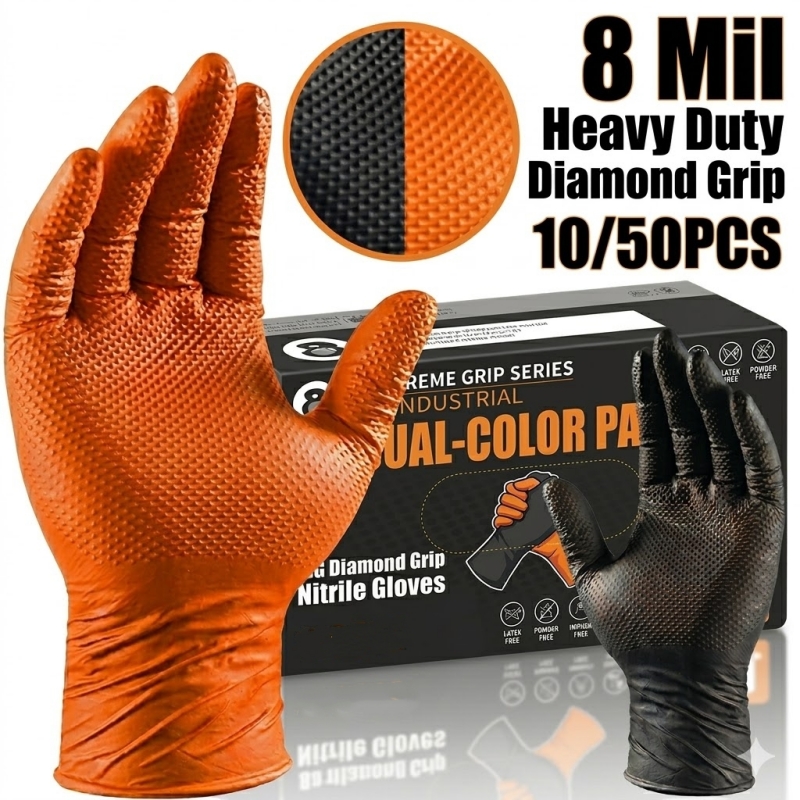 Wytrzymałe pomarańczowe rękawi – Nitrile Mechanic Glove recenzja i cena