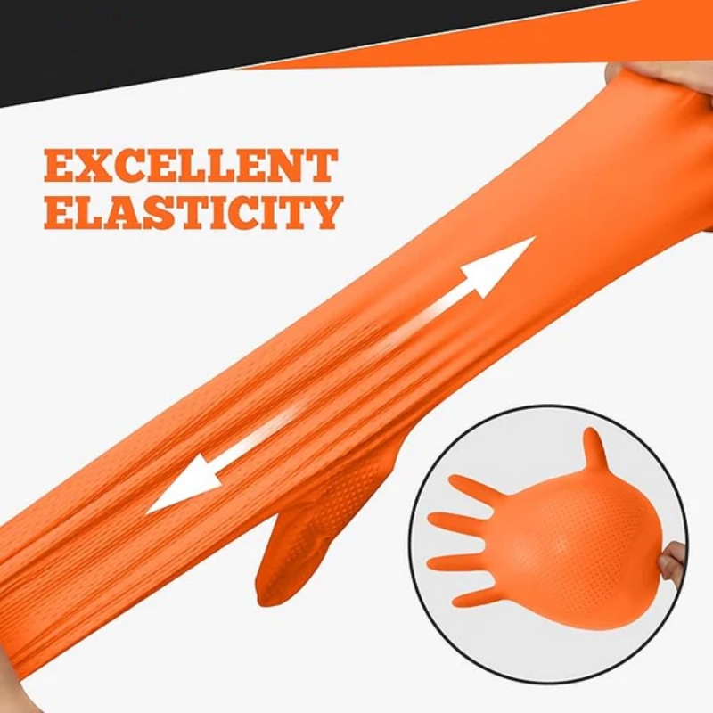 Wytrzymałe pomarańczowe rękawi – Nitrile Mechanic Glove recenzja i cena