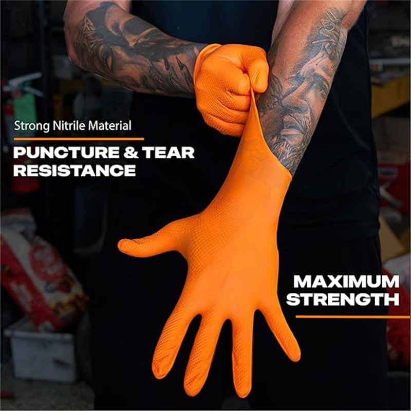 Rękawice nitrylowe pomarańczow – Nitrile Mechanic Glove recenzja i cena