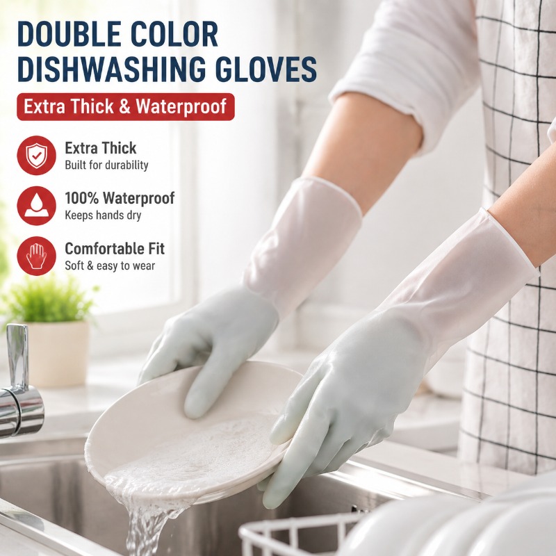 Rękawice do mycia naczyń z PVC – Dish Glove Rubber recenzja i cena