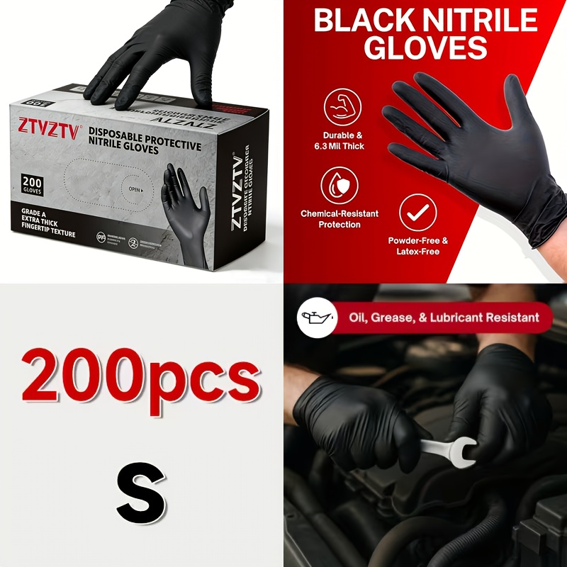 200 sztuk w opakowaniu, czarne – Rubber Glove Cleaning recenzja i cena